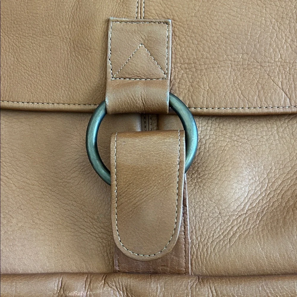 David‎ King Half Flap Messenger Bag-Tan